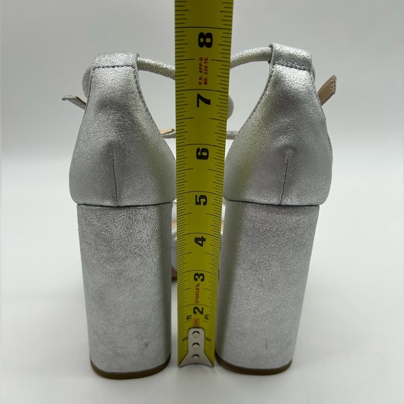 Pelle Moda GILIAN-MS Silver Metallic Suede Platform Heels – Women’s Size 7M NWT - Picture 8 of 12